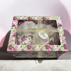 Grace Floral Pink and Green Mug Set